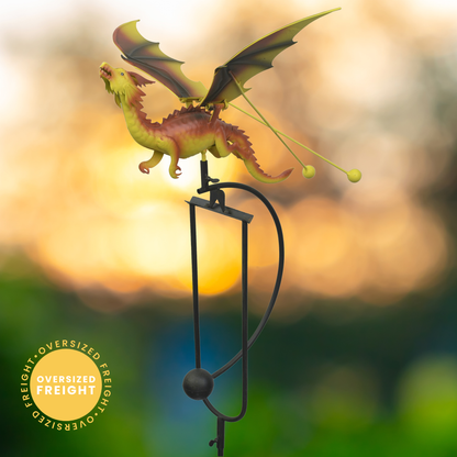 Yellow and Orange Dragon Balance Rocker Garden Stake