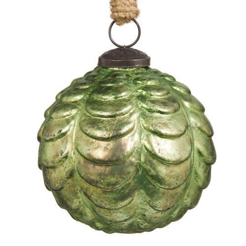 4" Green Texture Ball Ornament