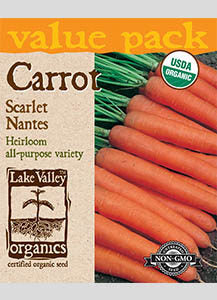 ORGANIC CARROT SCARLET NANTES VP  HEIRLOOM