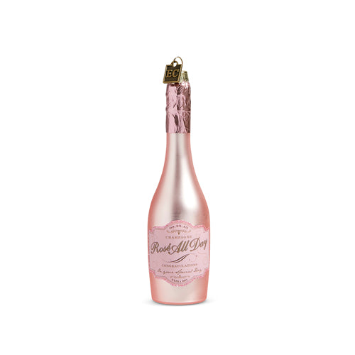 5.75" CONGRATULATIONS PINK CHAMPAGNE ORNAMENT