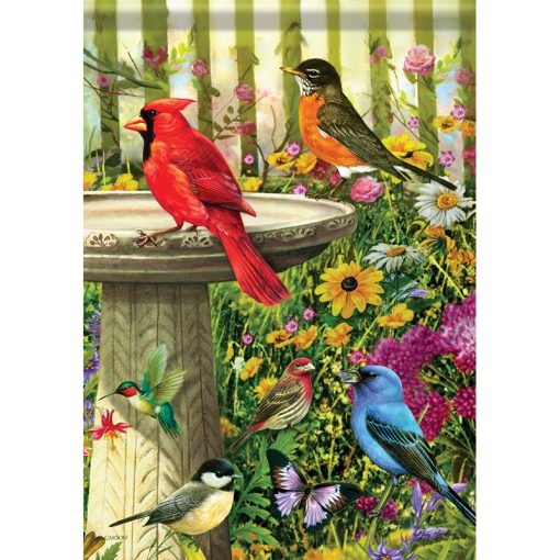 "Songbird Birdbath" Dura Soft™ Garden Flag