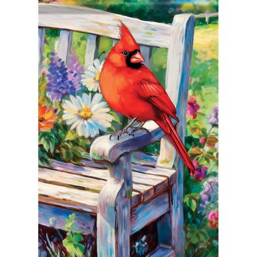 "Cardinal Bench" Dura Soft™ Garden Flag