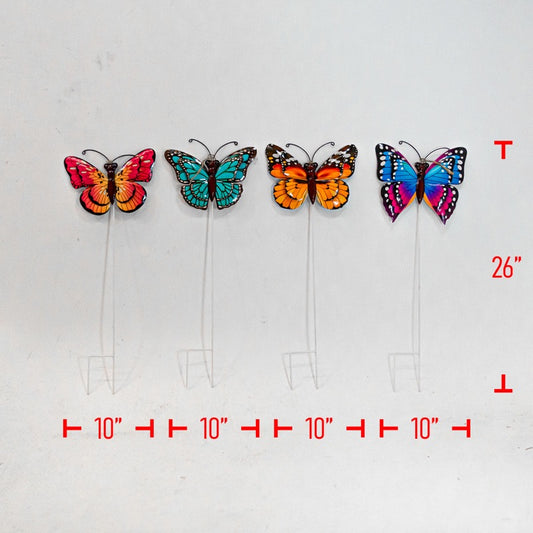 Medium Metal Butterfly on Pole