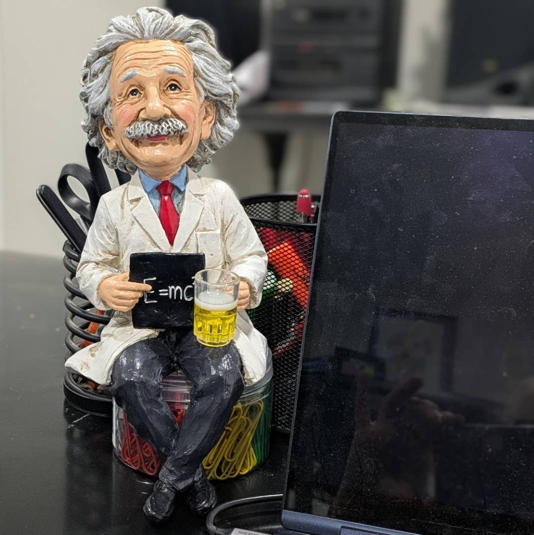 'Party' Albert Einstein Beer Drinking Shelf Sitter 11 inch H