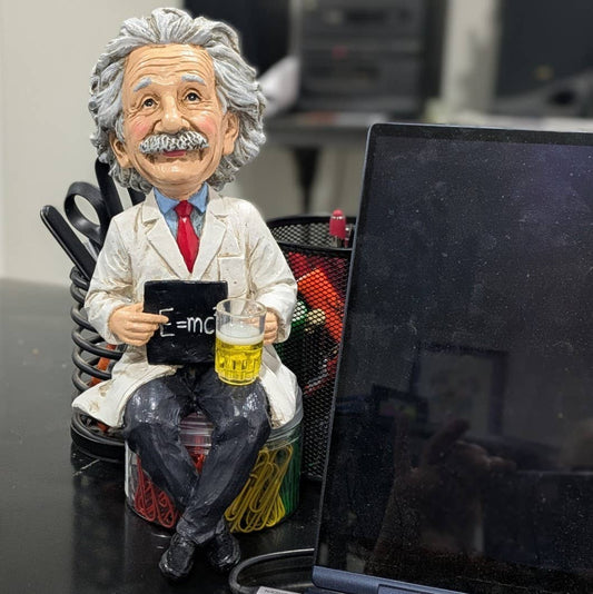 'Party' Albert Einstein Beer Drinking Shelf Sitter 11 inch H