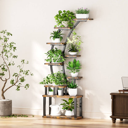 Plant Stand Indoor 9-Tiered with 5 Grow Lights