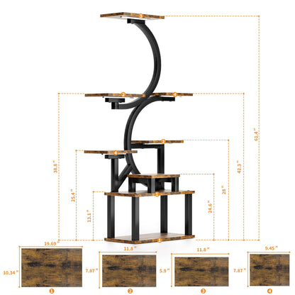 Plant Stand Indoor 9-Tiered with 5 Grow Lights