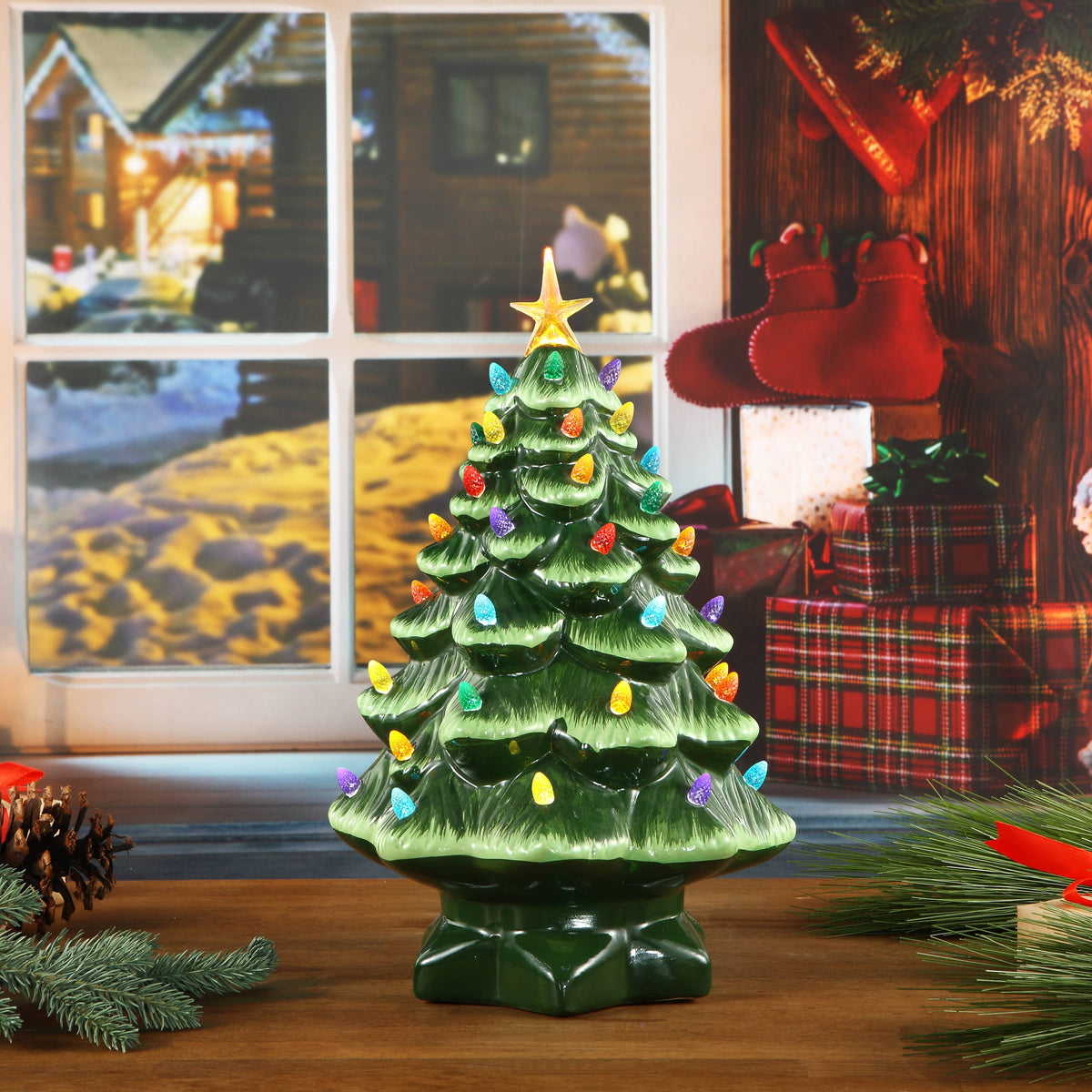 14" Nostalgic Tree - Green