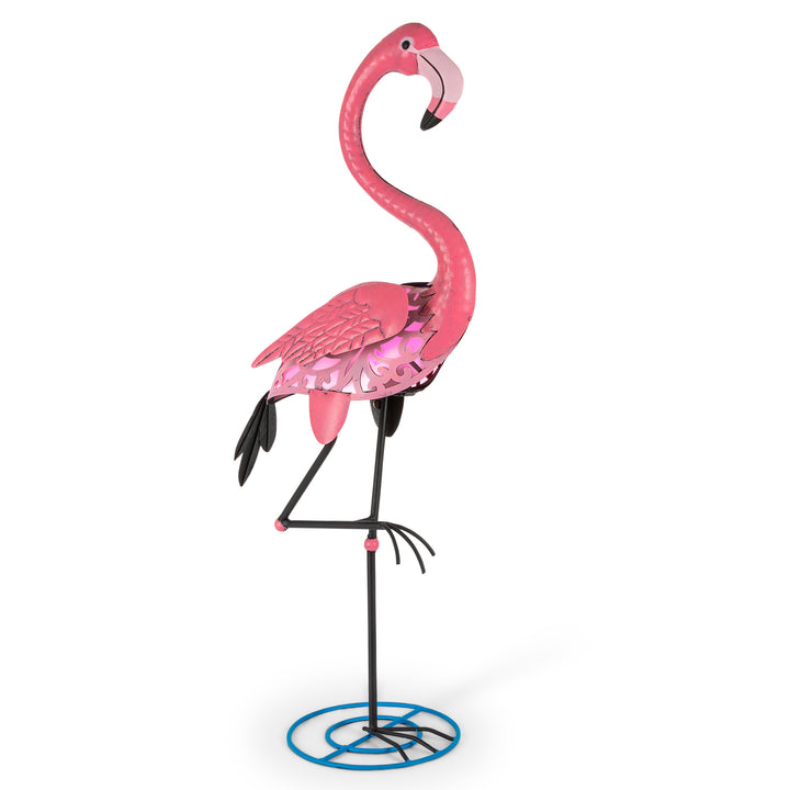 Solar Metal Flamingo Decor