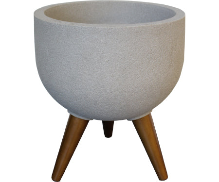 19.7" Sandstonerustic W/ Stand Round Planter