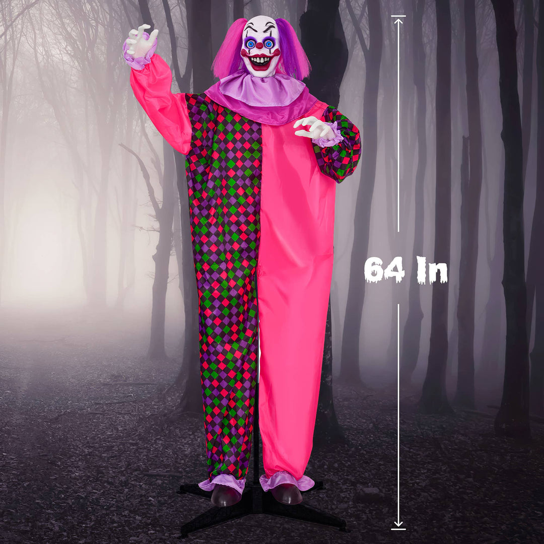 64" Animated Clown with Flashing Eyes & Moving Arms