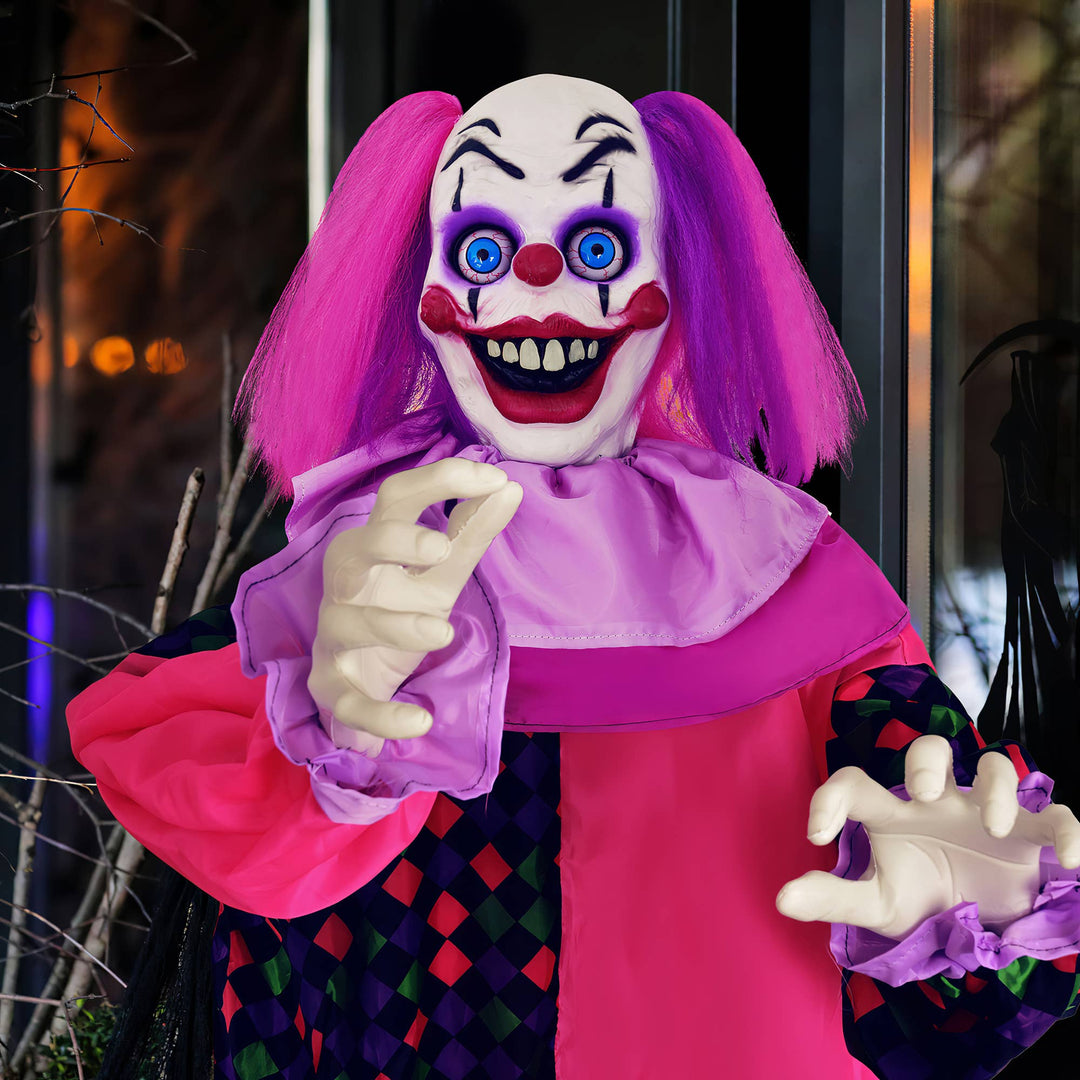 64" Animated Clown with Flashing Eyes & Moving Arms