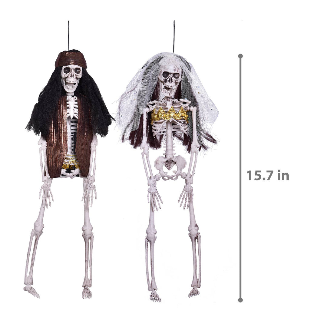 15.7'' Halloween Ghost Bride and Groom Skeleton Decor Outdoor