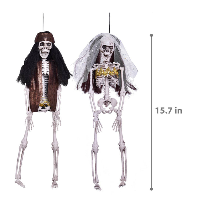 15.7'' Halloween Ghost Bride and Groom Skeleton Decor Outdoor