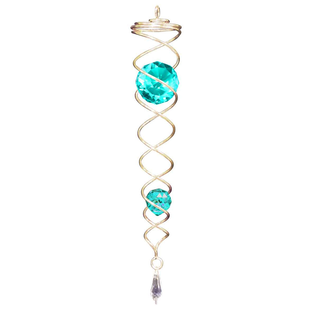 Large Gold / Aqua - Crystal Spiral Tail