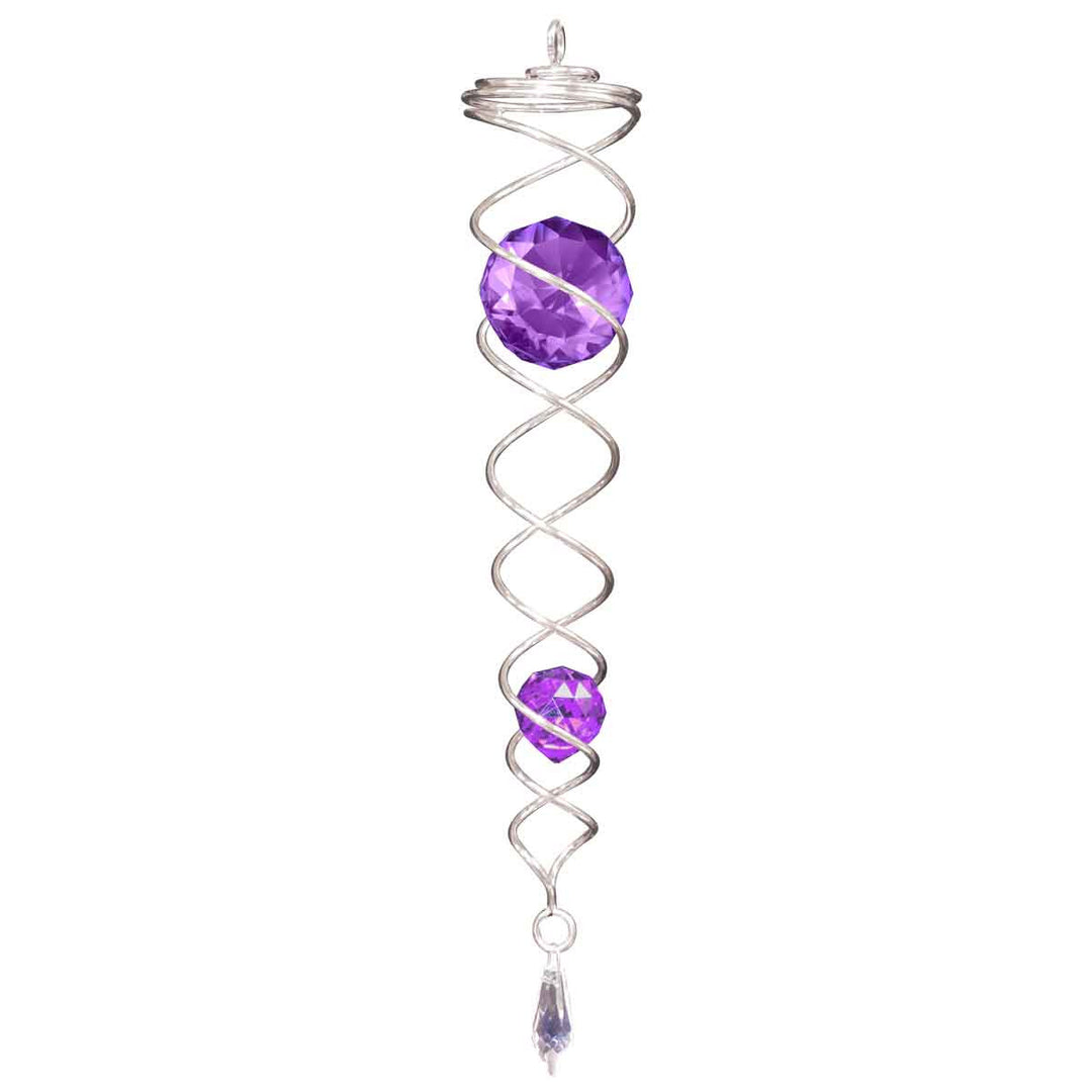 Large Silver / Purple - Crystal Spiral Tail