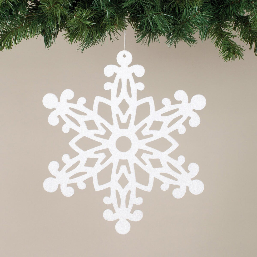 15"H Glittered White Snowflake