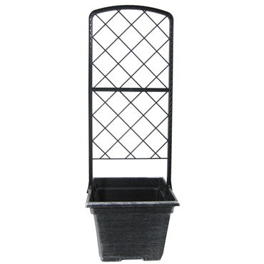 8" Trellis Square Pot - Black