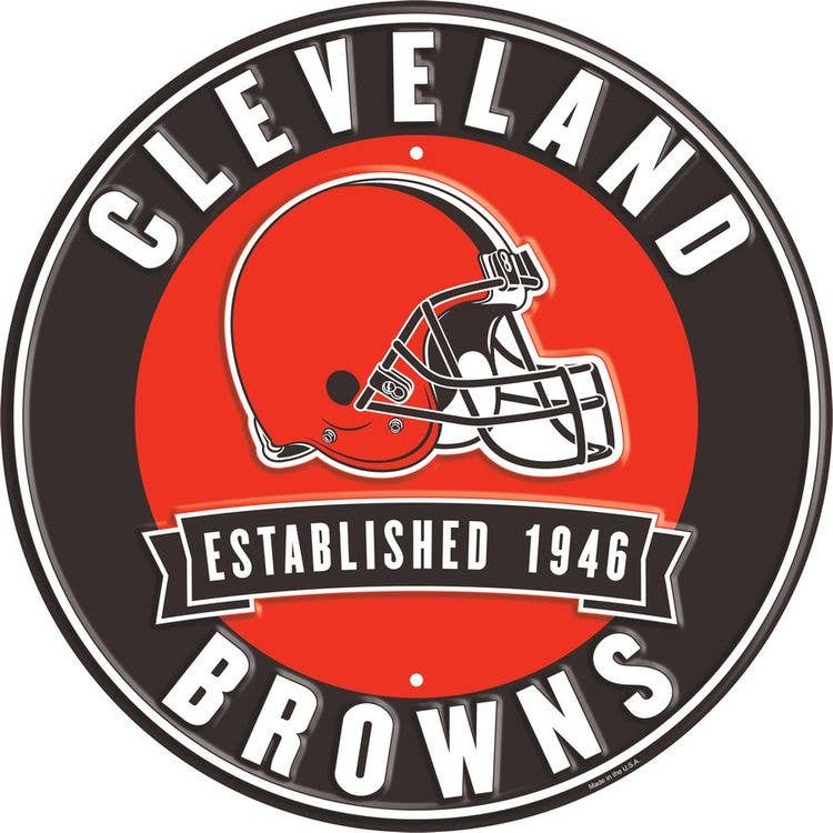 Cleveland Browns 12 in Round Sign