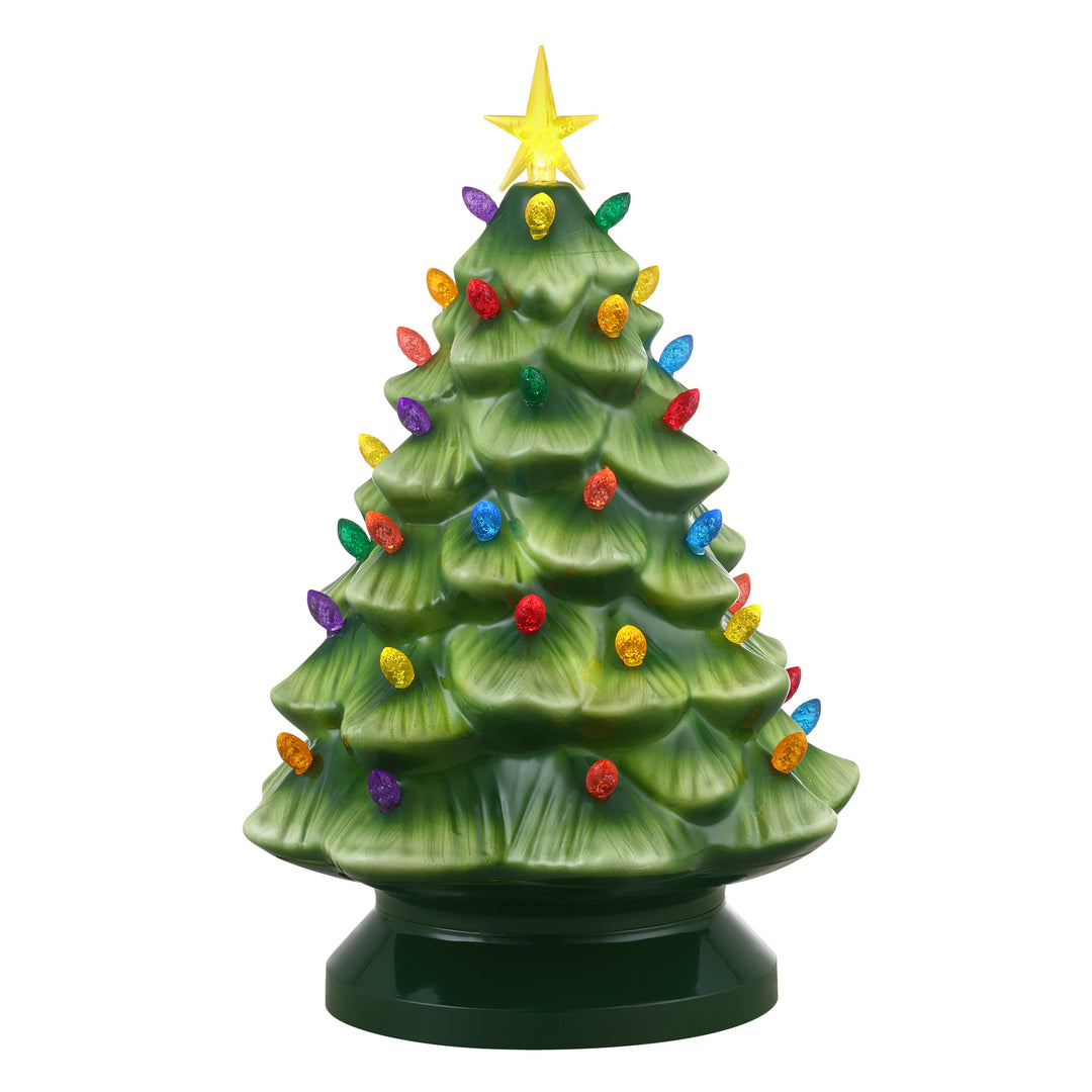 14" Shatterproof Nostalgic Tree - Two-Tone Green