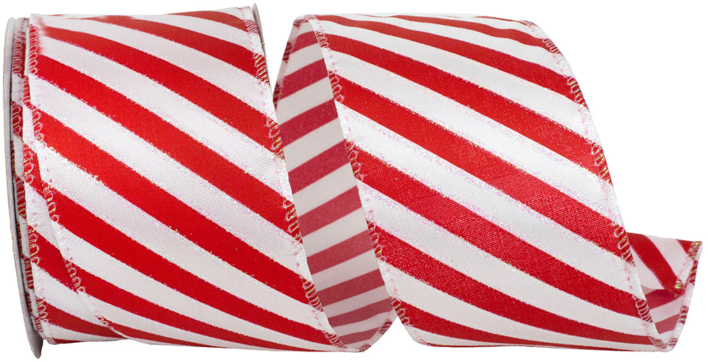 CANDY CANE IRIDESCENT STRIPE VALUE WIRED EDGE