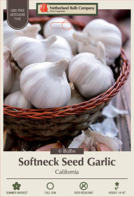 California Softneck Seed Garlic 6-Bulbs