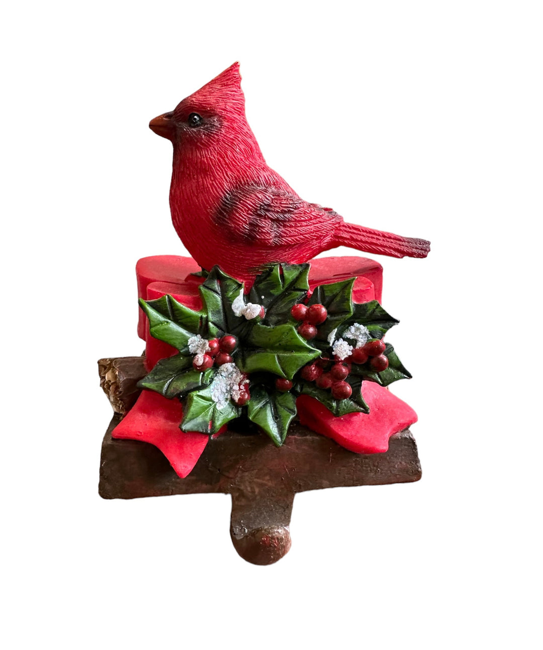 Resin Cardinal Stocking Holder