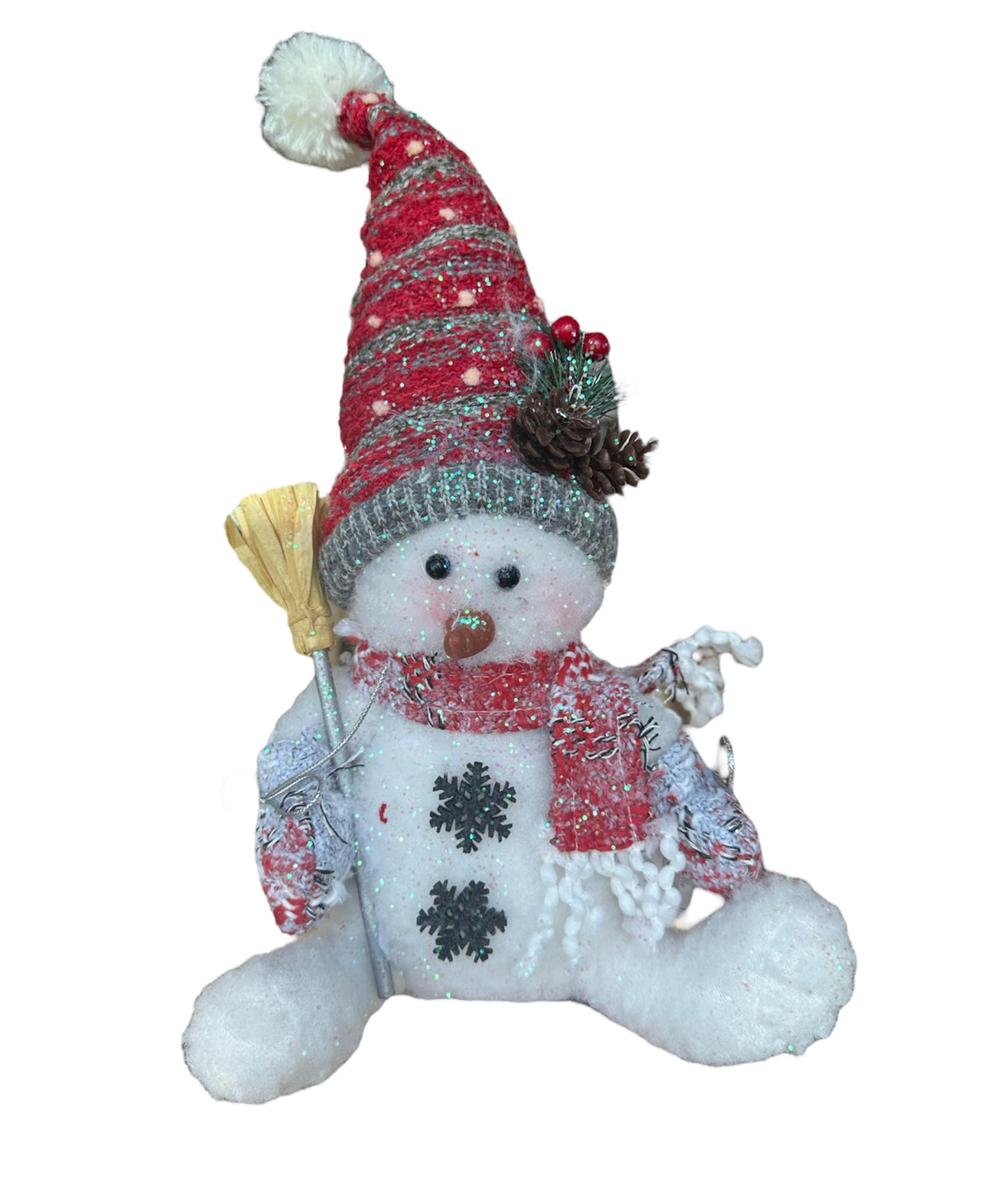 9" Plush Holiday Sitting Snowmen