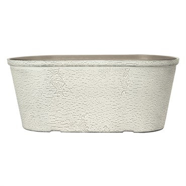 12" Birch Oval Planter - White