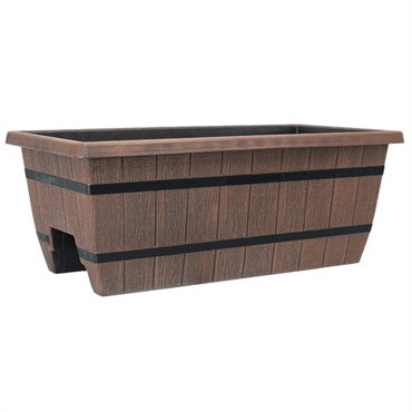 24" Cask Railing Window Box - Chestnut