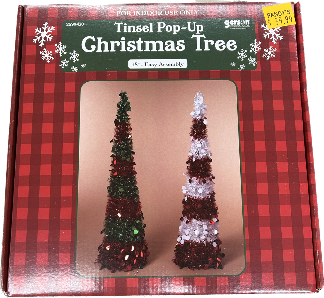 48" Tinsel Pop Up Christmas Tree