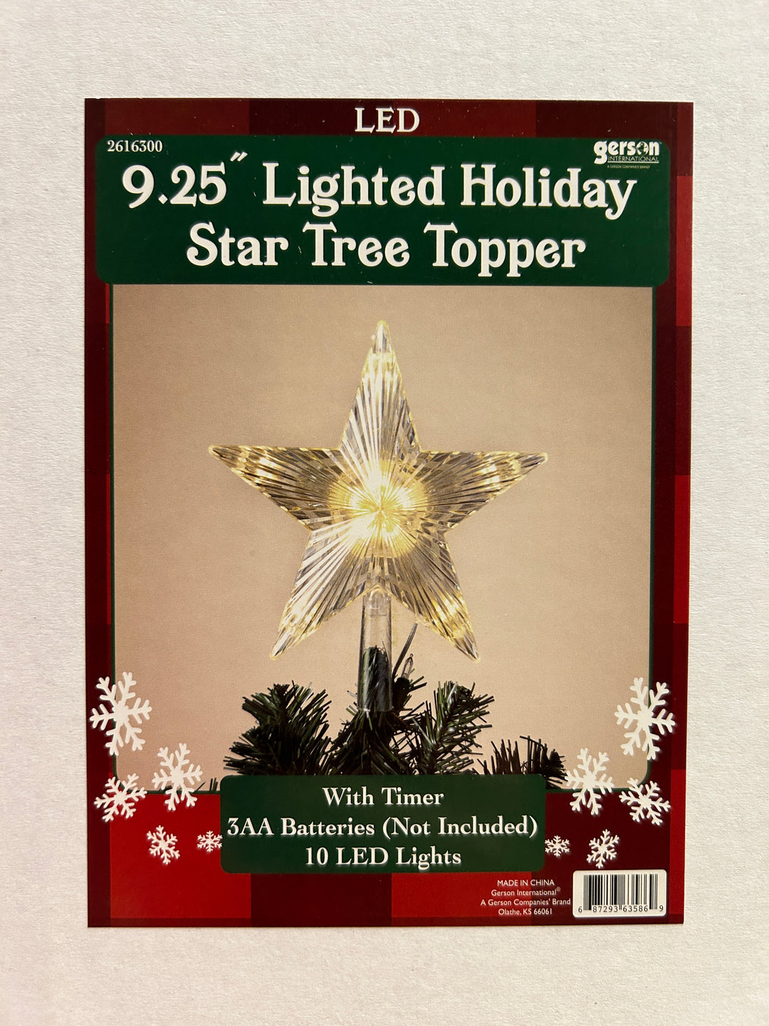 Lighted Holiday Star Tree Topper