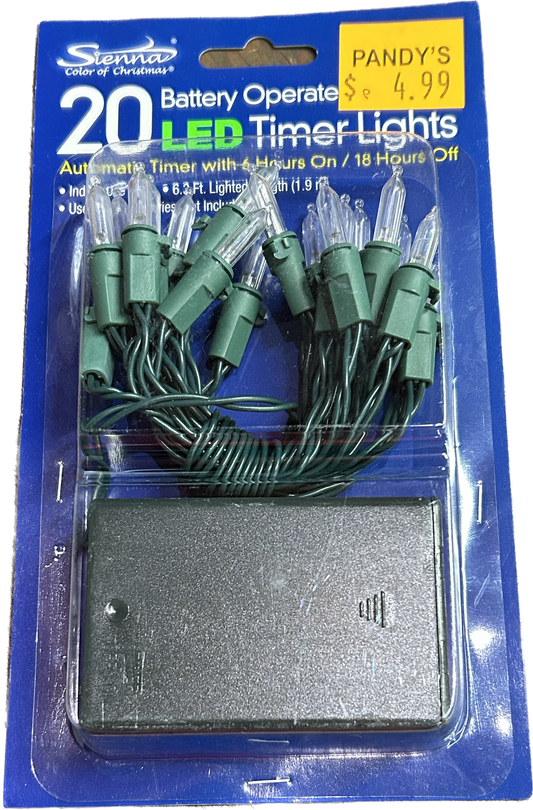20 LED Mini Clear Battery Operated Lights