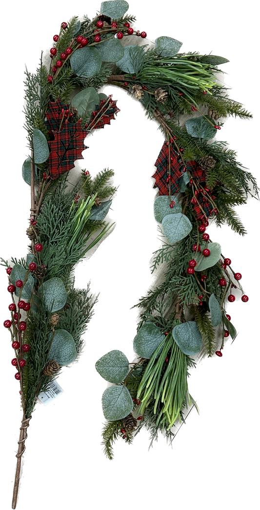 5' Long Holiday Garland with Berry Accent