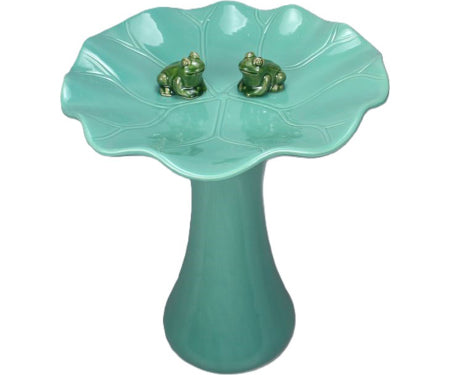 20.5" Lilypad Green Birdbath