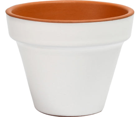 Glazed White Flower Pot