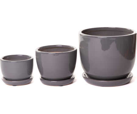 Delta Pot with Attached Saucer