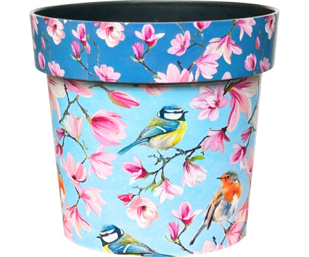 Zest Watercolor Birds Pot