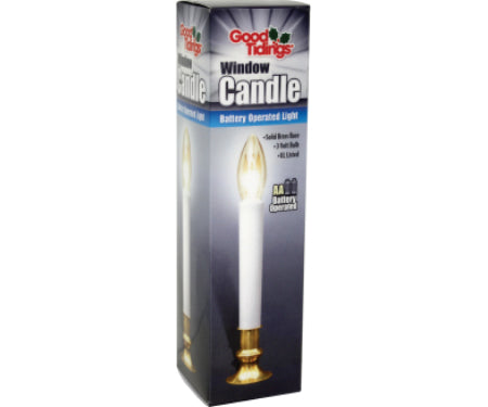 9" Battery Operated Brass Candle