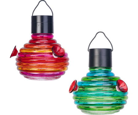 5" Ribbed Glass Hummingbird Feeder