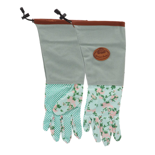 Rose Print Long Garden Gloves