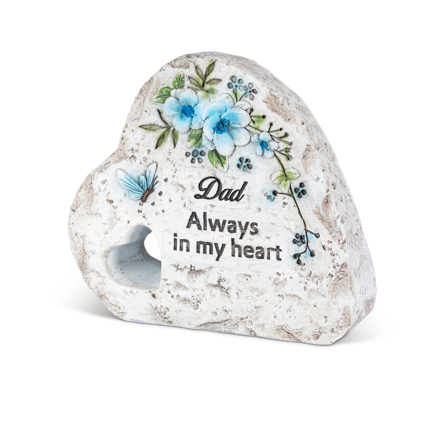 4.6"H Cement Memorial Cut-Out Heart Stone
