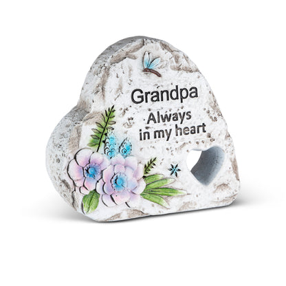 4.6"H Cement Memorial Cut-Out Heart Stone
