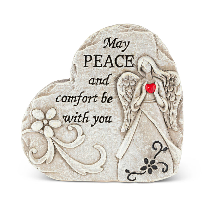 5.9"H Cement Memorial Angel Heart Stone
