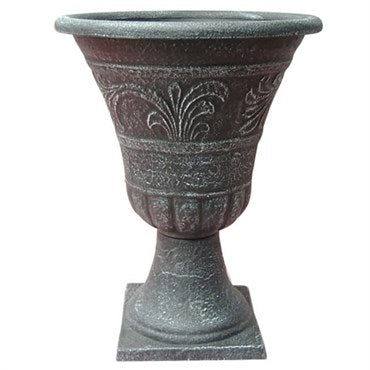 16" Enviroblend™ Tumbled Scroll Urn - Weathered Black