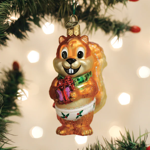 Silly Christmas Squirrel Ornament