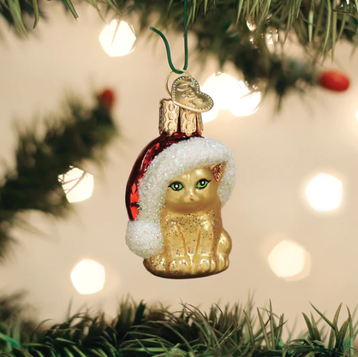 Mini Santa's Kitten Ornament