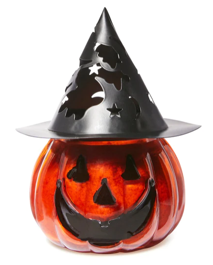 Pumpkin Candle with Witch Hat