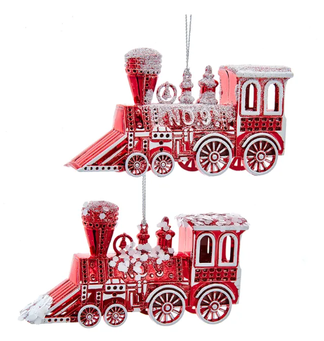 Red and White Train Ornament