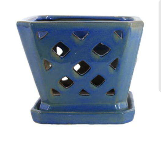 5" Square Diamond Orchid Pots